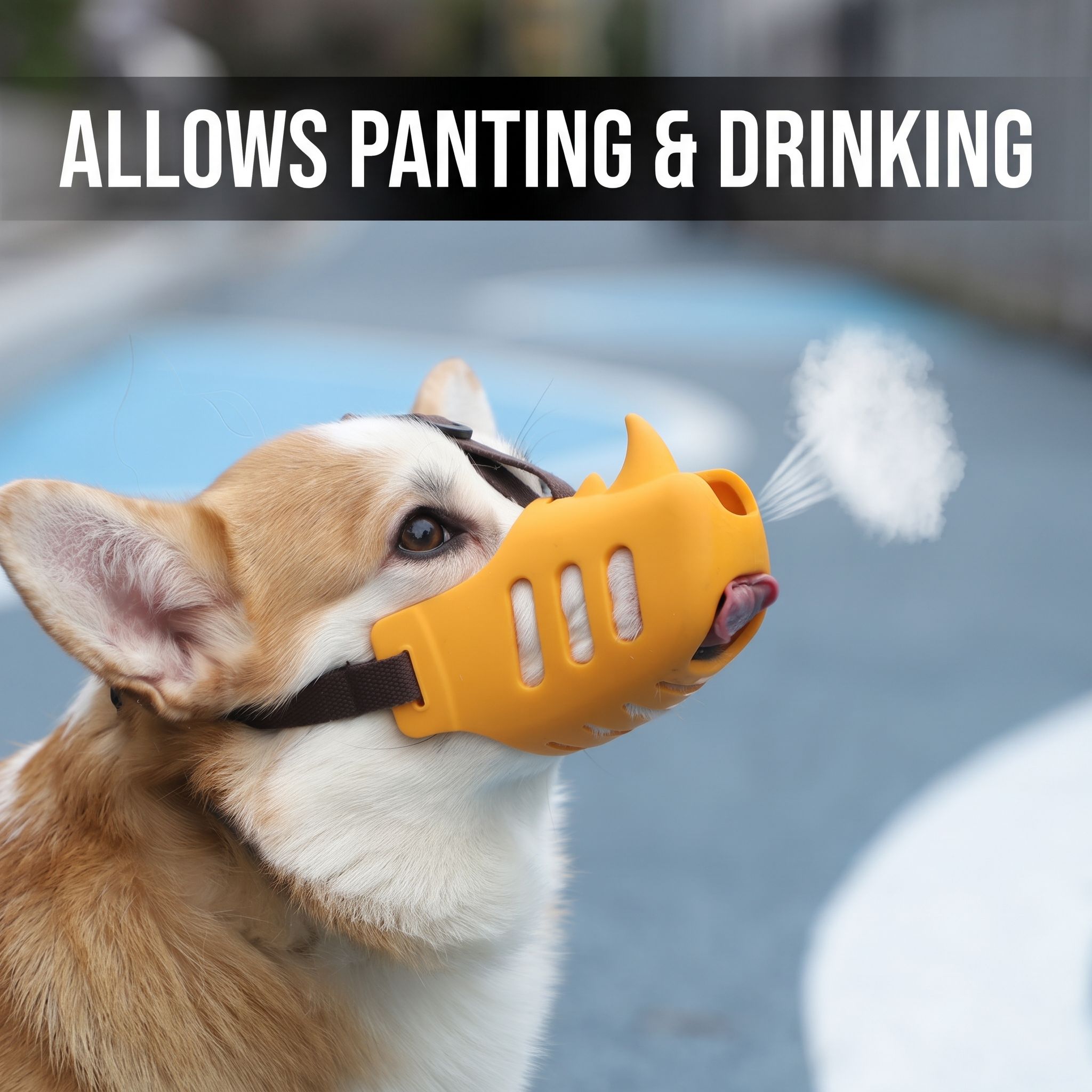 Soft Silicone Rhino Design Dog Muzzle with Adjustable Straps image 8