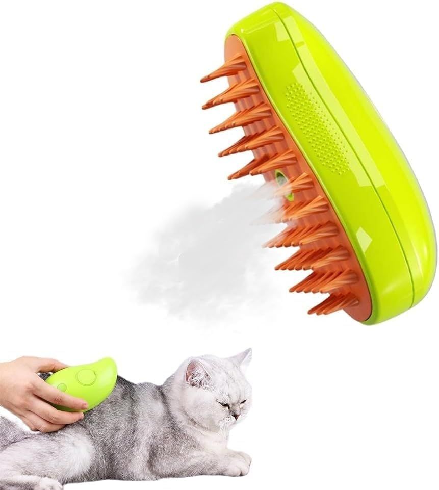 Cat Steam Brush - Steam Brush for Cats - Steam Cat Brush - 3 in 1 Pet Brush - Cat…