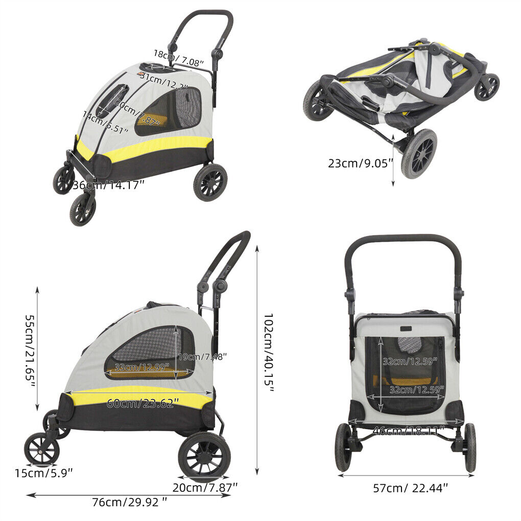 Dog Stroller Foldable Pet Travel Cart M Size image 6