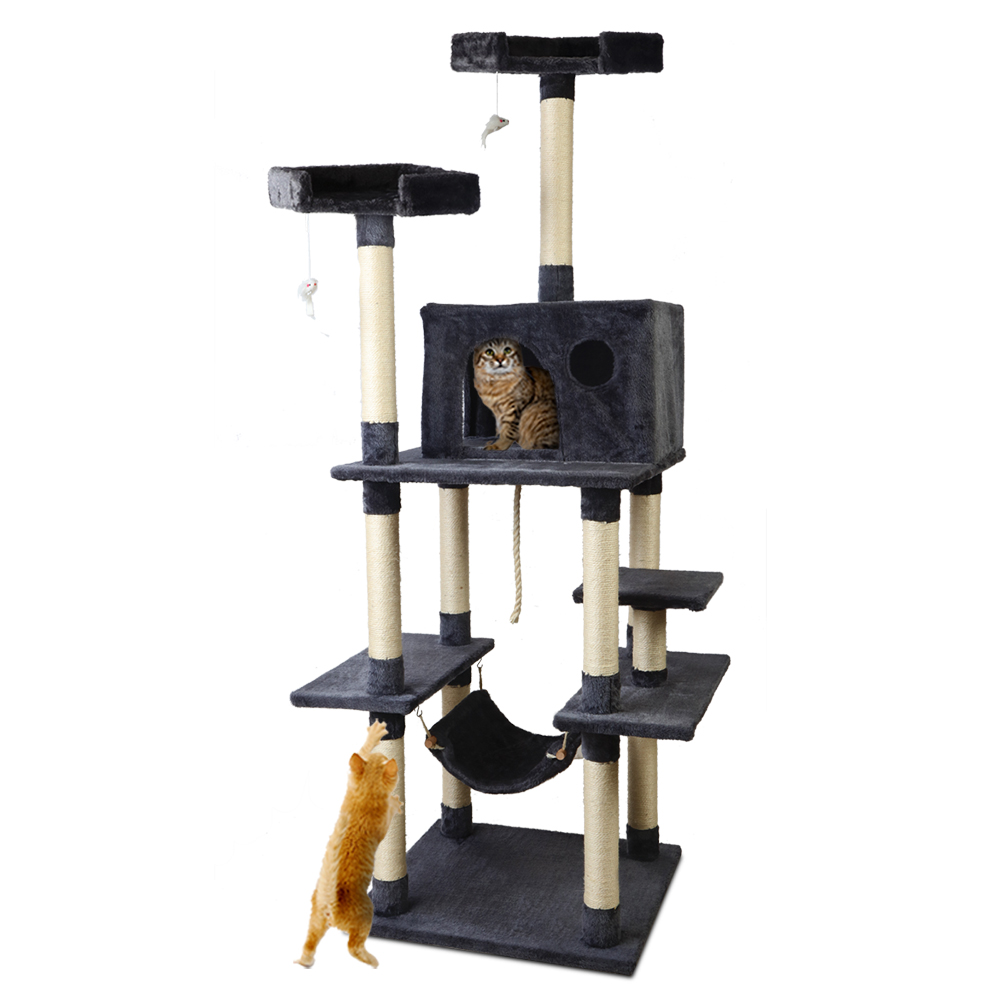 i.Pet Cat Tree 184cm Tower Scratching Post Scratcher Wood Trees Condo Bed House image 8