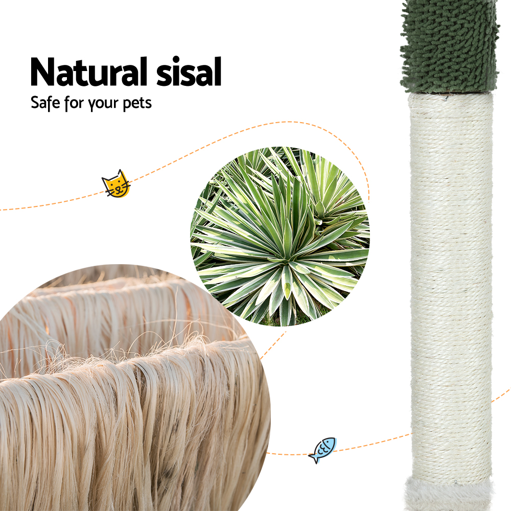 i.Pet Cat Tree 78cm Scratching Post Tower Scratcher Wood Condo House Bed Toys Green image 5