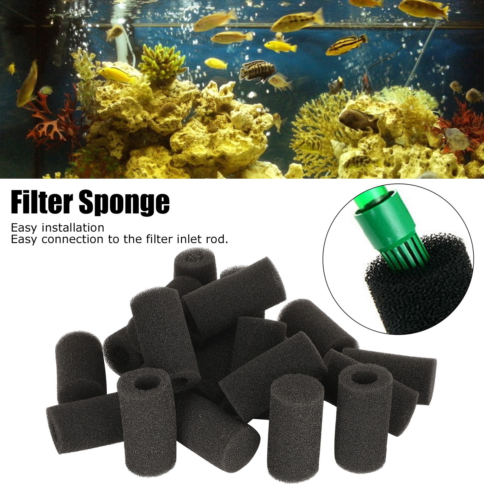 20Pcs Aquarium Fish Tank Water Inlet Sponge Filter Protector Cover Replacement… image 13