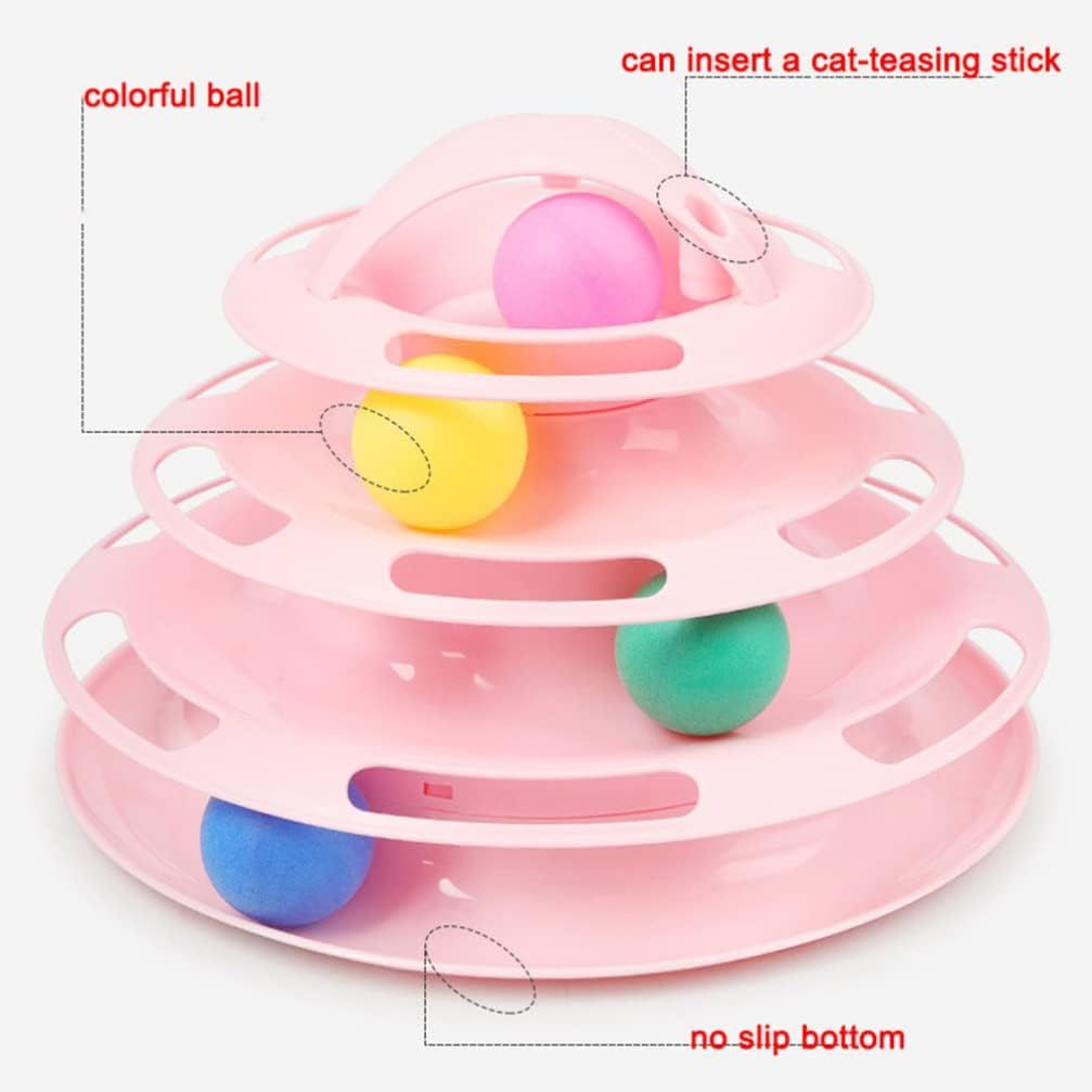 Cat Toy Four Layer Turntable Feather Teaser cat Stick Teaser cat Toy cat Turntable… image 2