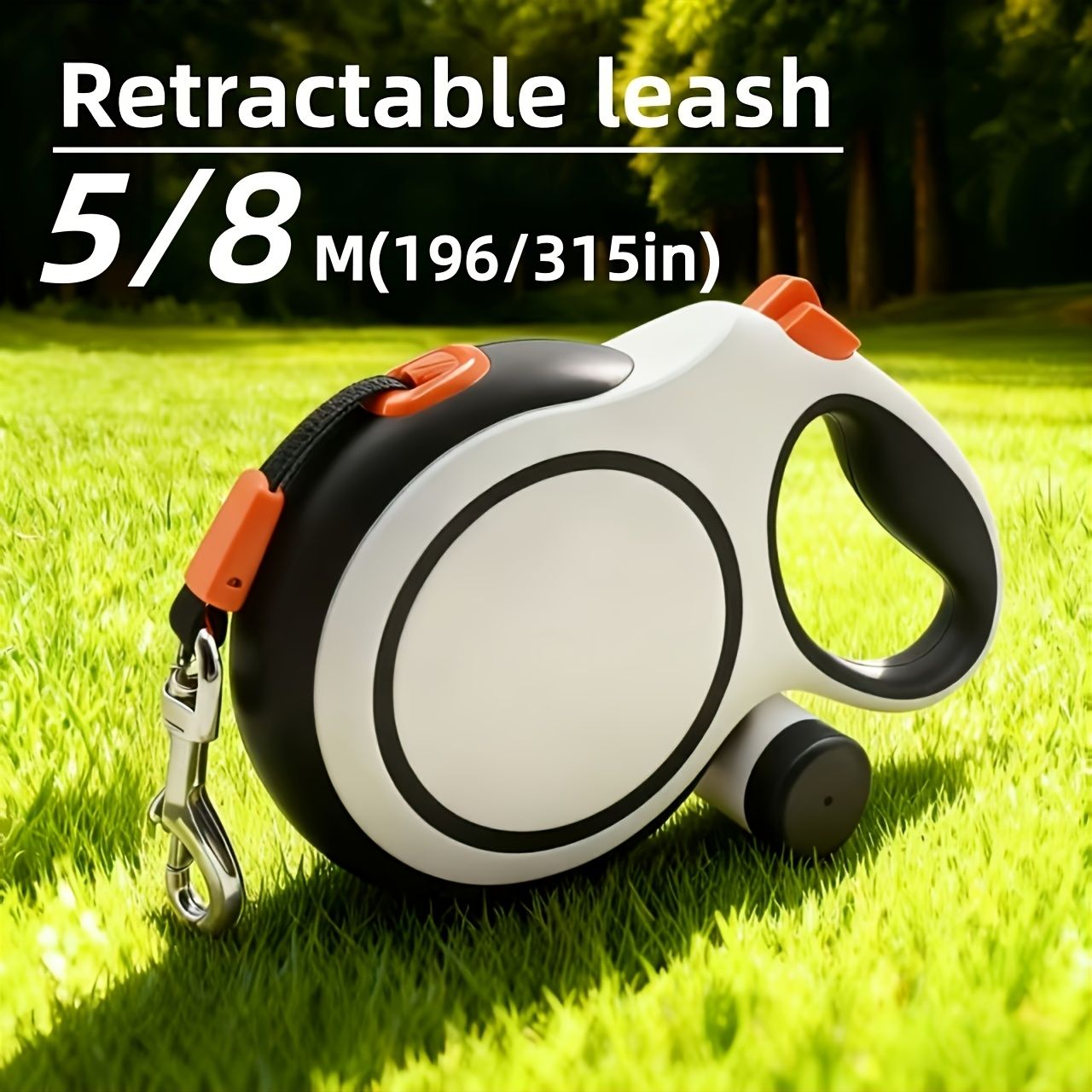 White retractable dog leash image 4