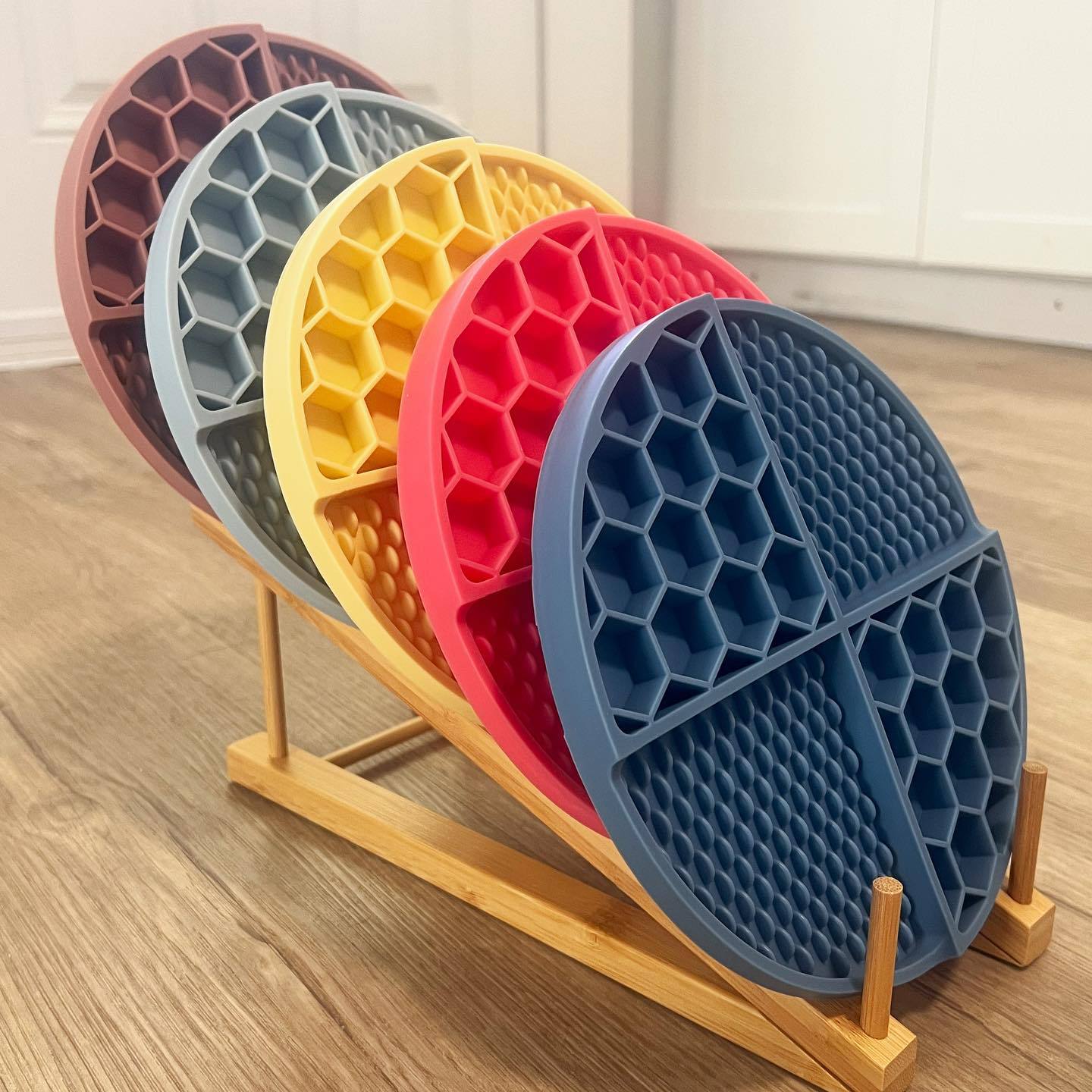 2 Pcs Light Green Honeycomb Pet Slow Feeder Bowl - Anti-Choke Silicone Lick…, 2 Piece image 3