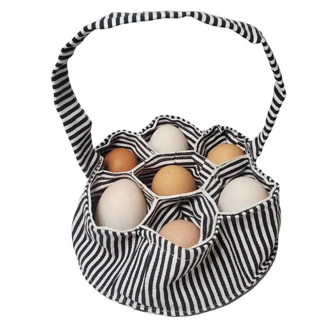 Mini Fabric Egg Basket for Gathering Eggs - 1PCS Collecting with 7 Pouches Chicken