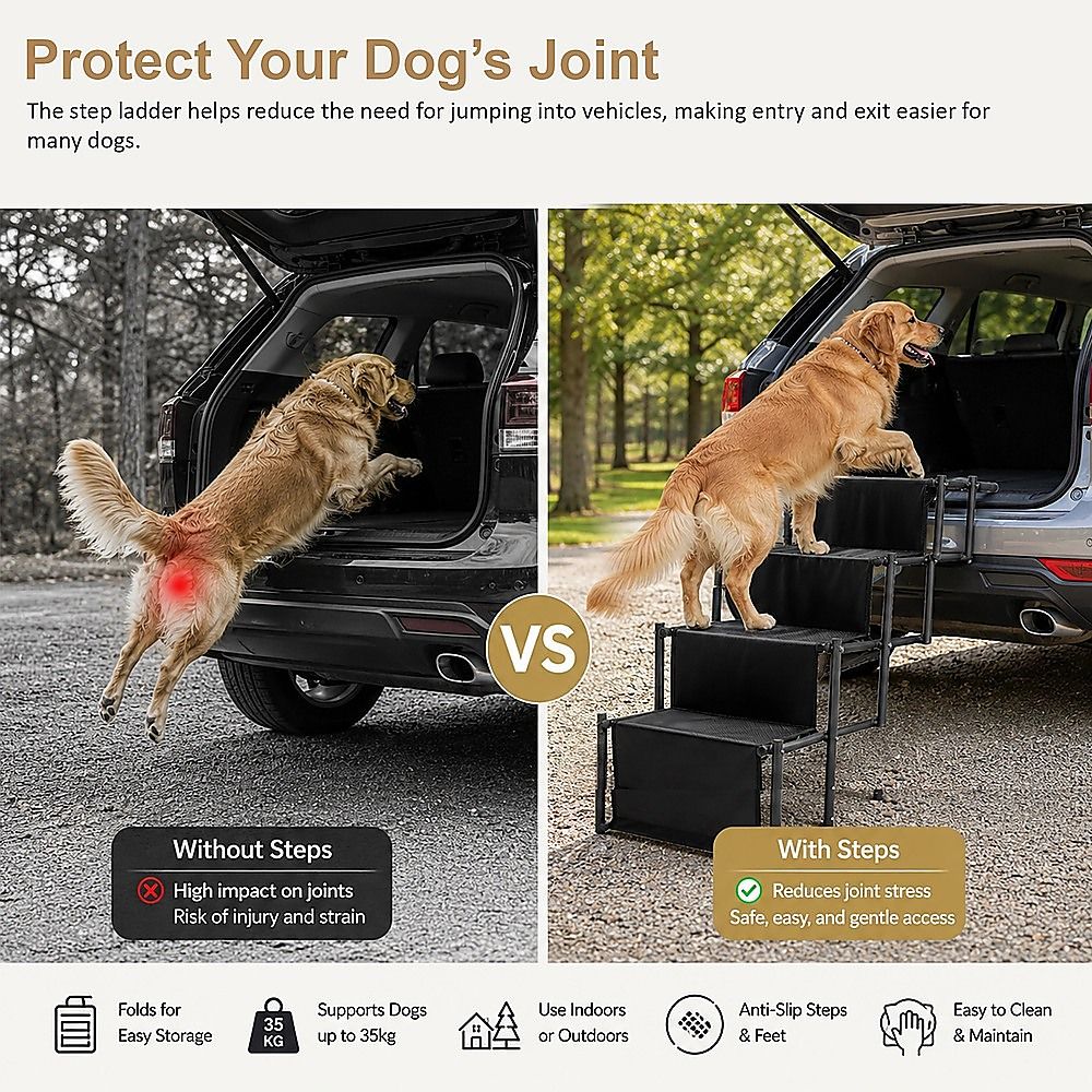 Folding Dog Car Boot Steps Ladder Lightweight Strong Pet Stairs image 10