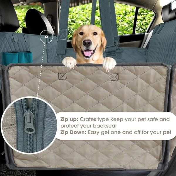 Dog Car Seat Cover for Australia – Durable, Easy Install with Side Flaps & Pockets image 3
