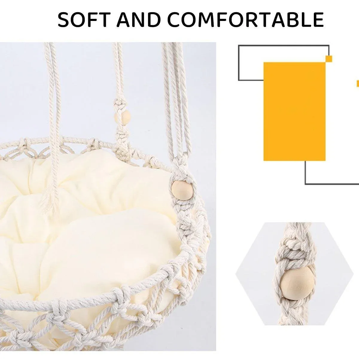 Macrame Cat Hammock Boho Style Kitty Hanging Swing Bed Pet Sleeping Bed Cat image 12