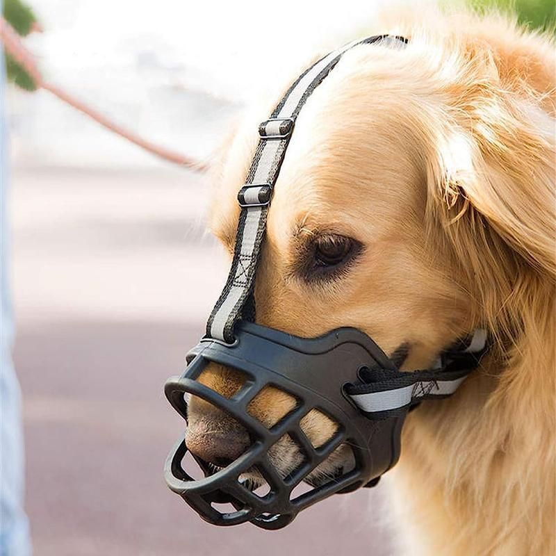 6 Sizes Adjustable Pet Dog No Bite Silicone Basket Muzzle Cage Mouth Mesh Cover - 4# image 11