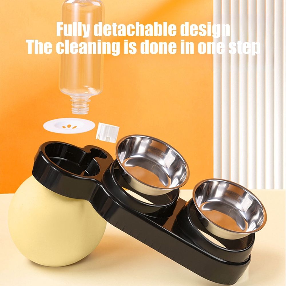 Blue 2 In 1 Stainless Steel Pet Bowl Inclined 15 Degree Neck Protection Detachable Non… image 5