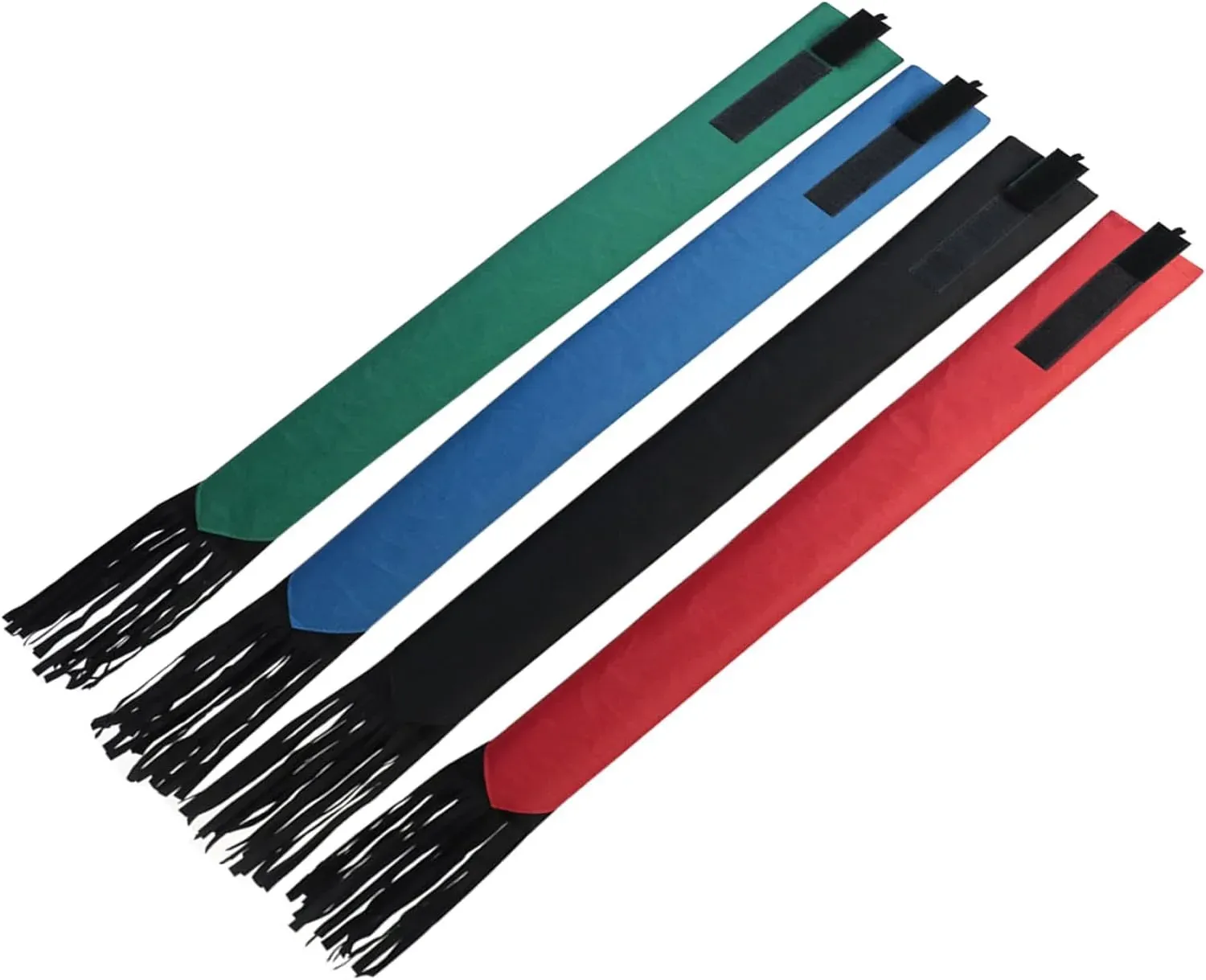 4 Pack Horse Tail Bags, Non Woven Tail Wraps with Fastener Fringe, Black Red Blue Green image 6