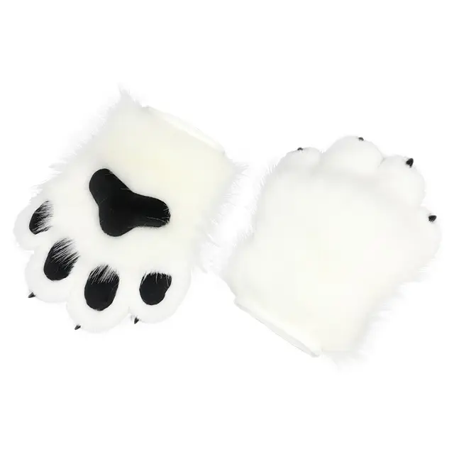 Plush Furry Cat Claw Glove Faux Fur Animal Claw Glove with Whistle for Cosplay Costume…