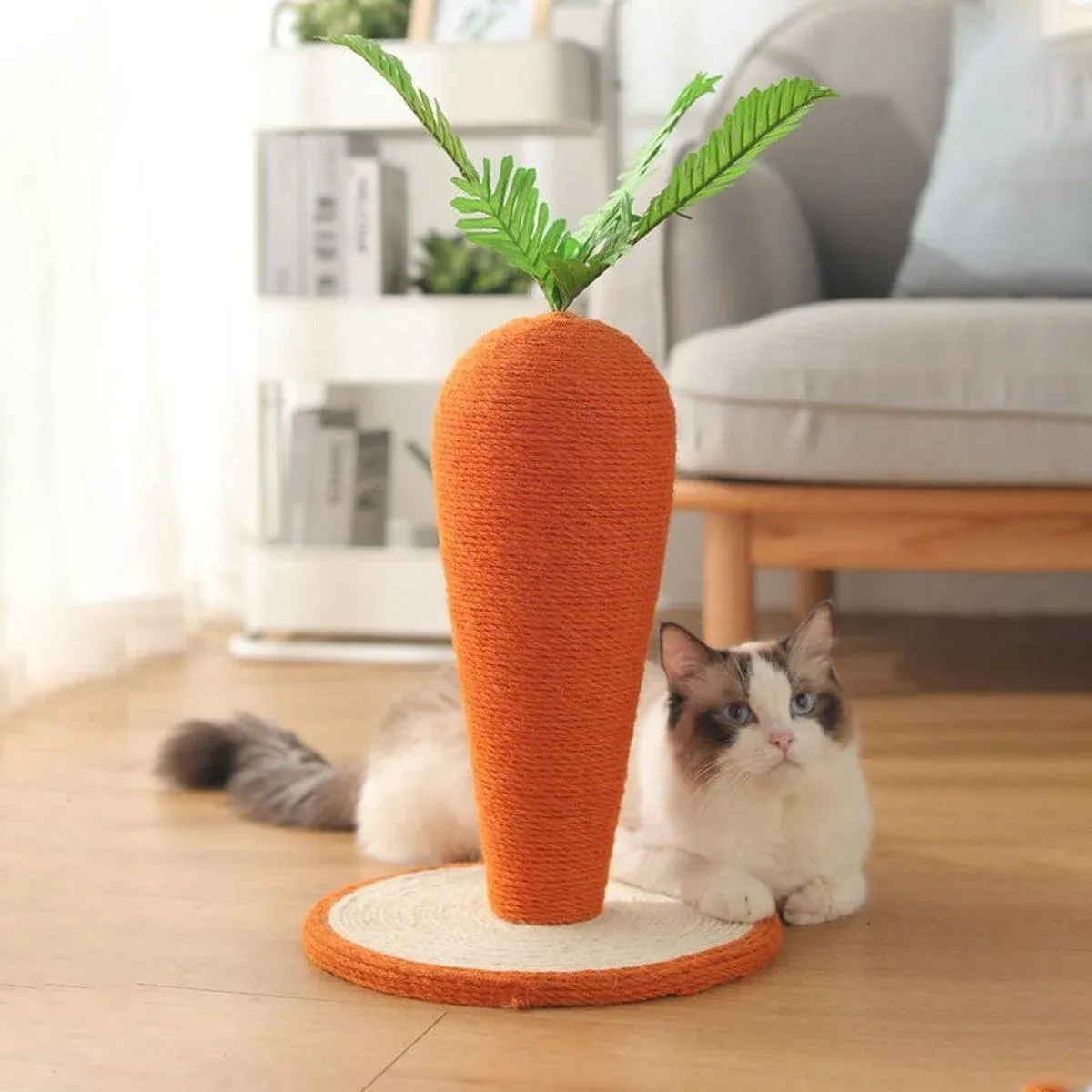 Carrot Cat Scratching Post Vertical Climbing Frame Interactive Toy for Cats image 4