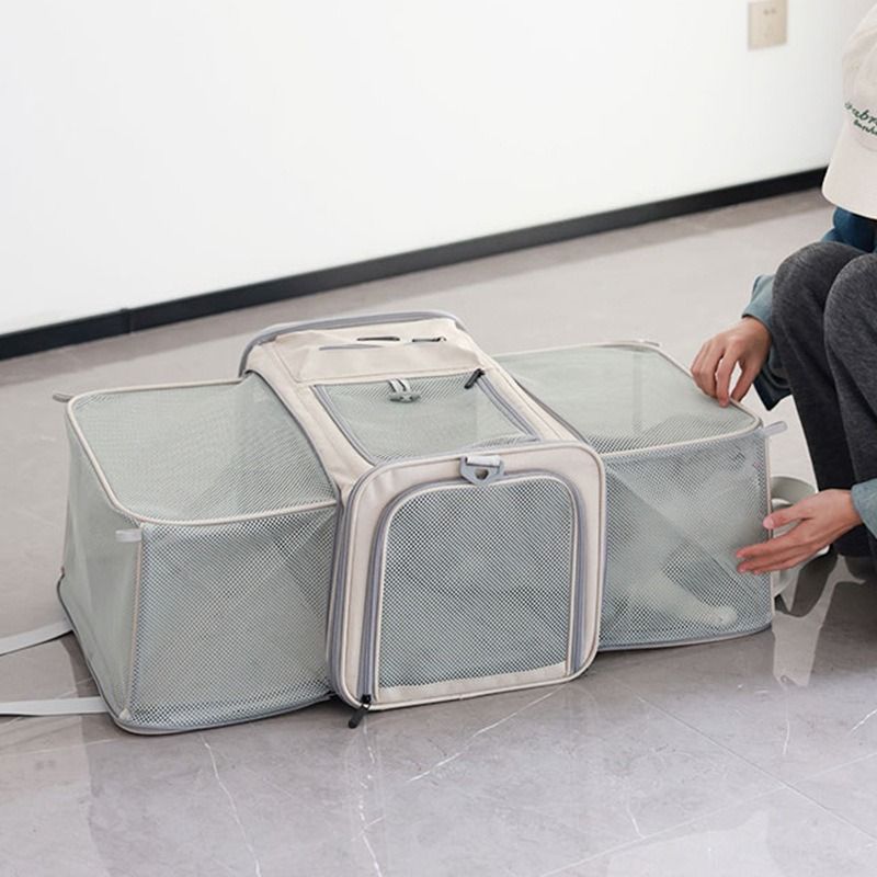Expandable Airline Approved Pet Carrier – Dual-Side Expansion – Adjustable Straps, Grey image 11