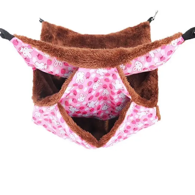 Hanging Hammock Nest Bed for Hamster Guinea Pig Ferret Rat Mice Cage Warmer Toy - Pink…