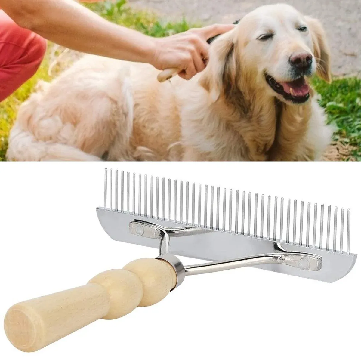 Pet Brush Hair Comb Grooming Rake Comb Dogs and Cats Shedding Deshedding Tool image 9