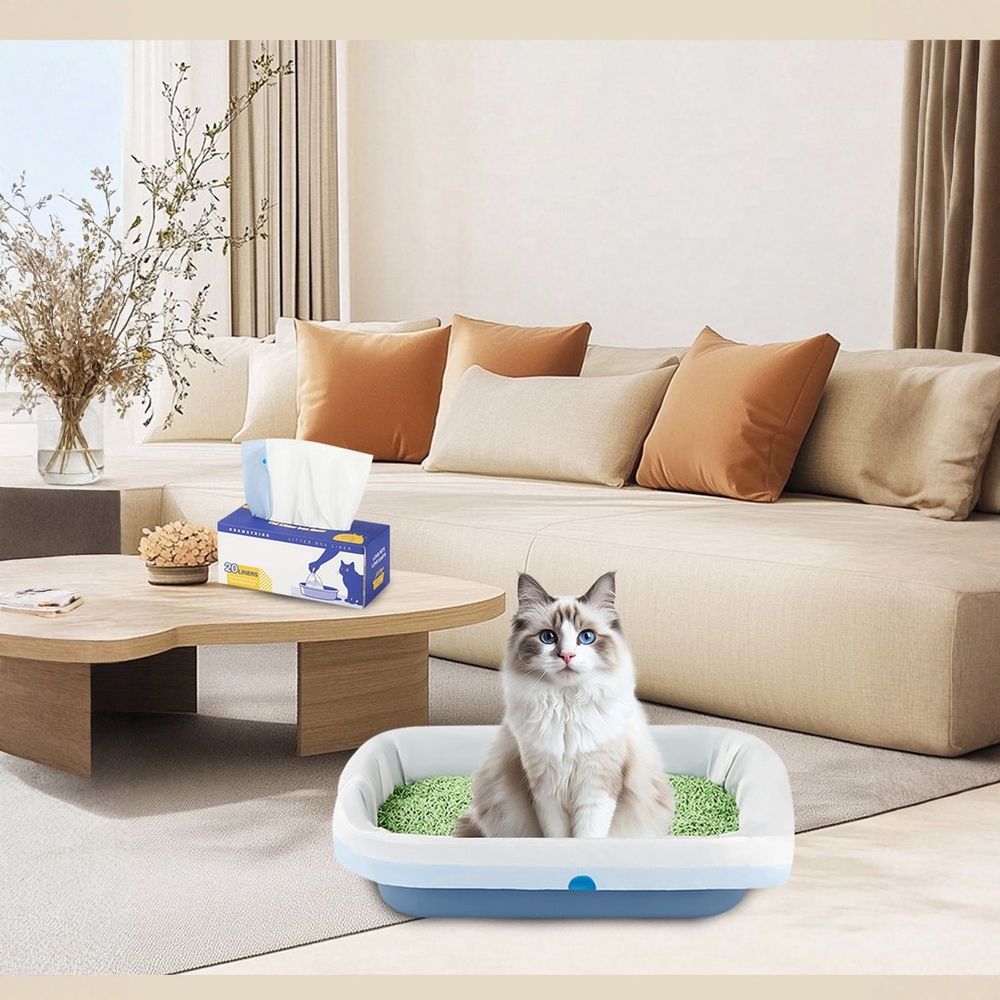 Drawstring Cat Litter Box Liners Disposable Leak Resistant Design for Easy Cleanup and… image 3