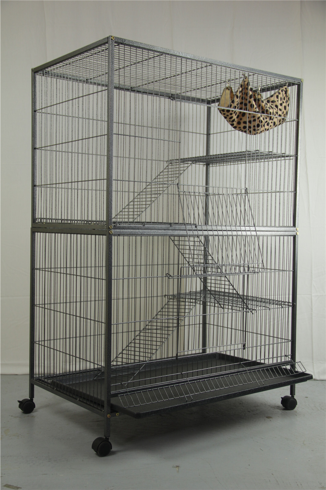 YES4PETS Pet 140cm 4 Level Bird Ferret Parrot Cage Aviary Cat Castor image 3