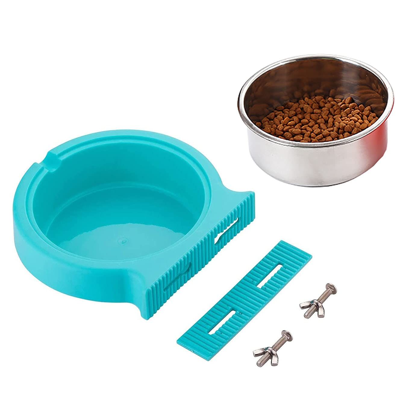 Crate Dog Bowl Removable Stainless Steel Water Food Feeder Bowls Cage Coop Cup for Cat… image 5