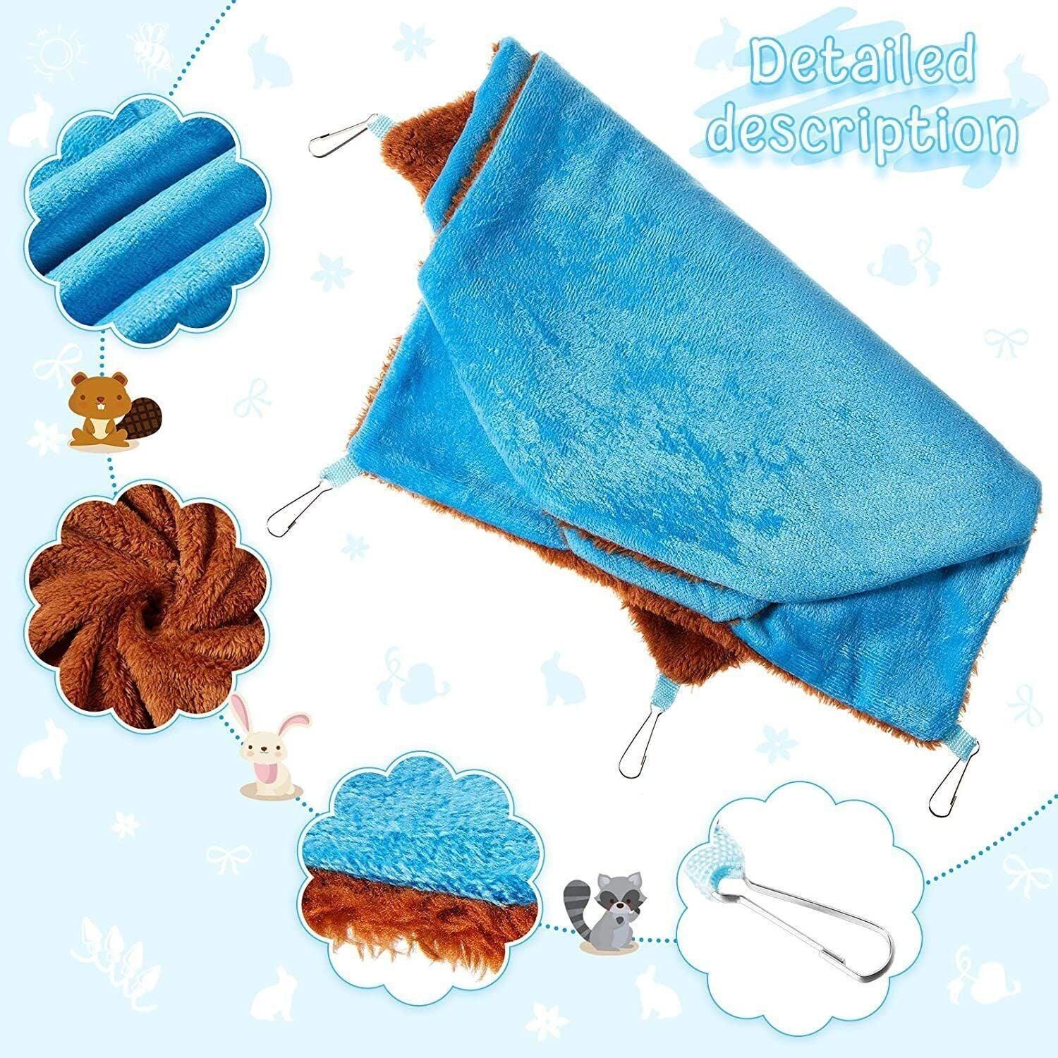 Hanging Hammock Nest Bed for Hamster Guinea Pig Ferret Rat Mice Cage Warmer Toy - Pink… image 8