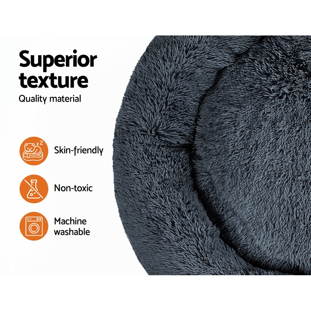 i.Pet Pet Bed Dog Cat 110cm Calming Extra Large Soft Plush Dark Grey image 4