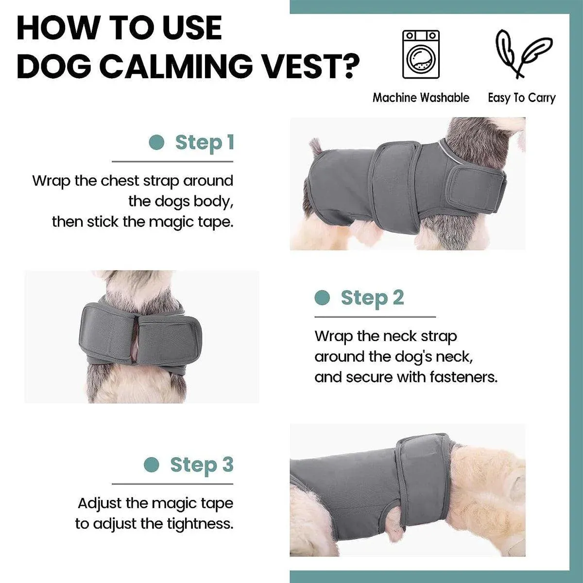 Pet Comfort Dog Relief Vest Jacket Soft Anxiety Coat for Small Medium Large Dogs - XL image 7