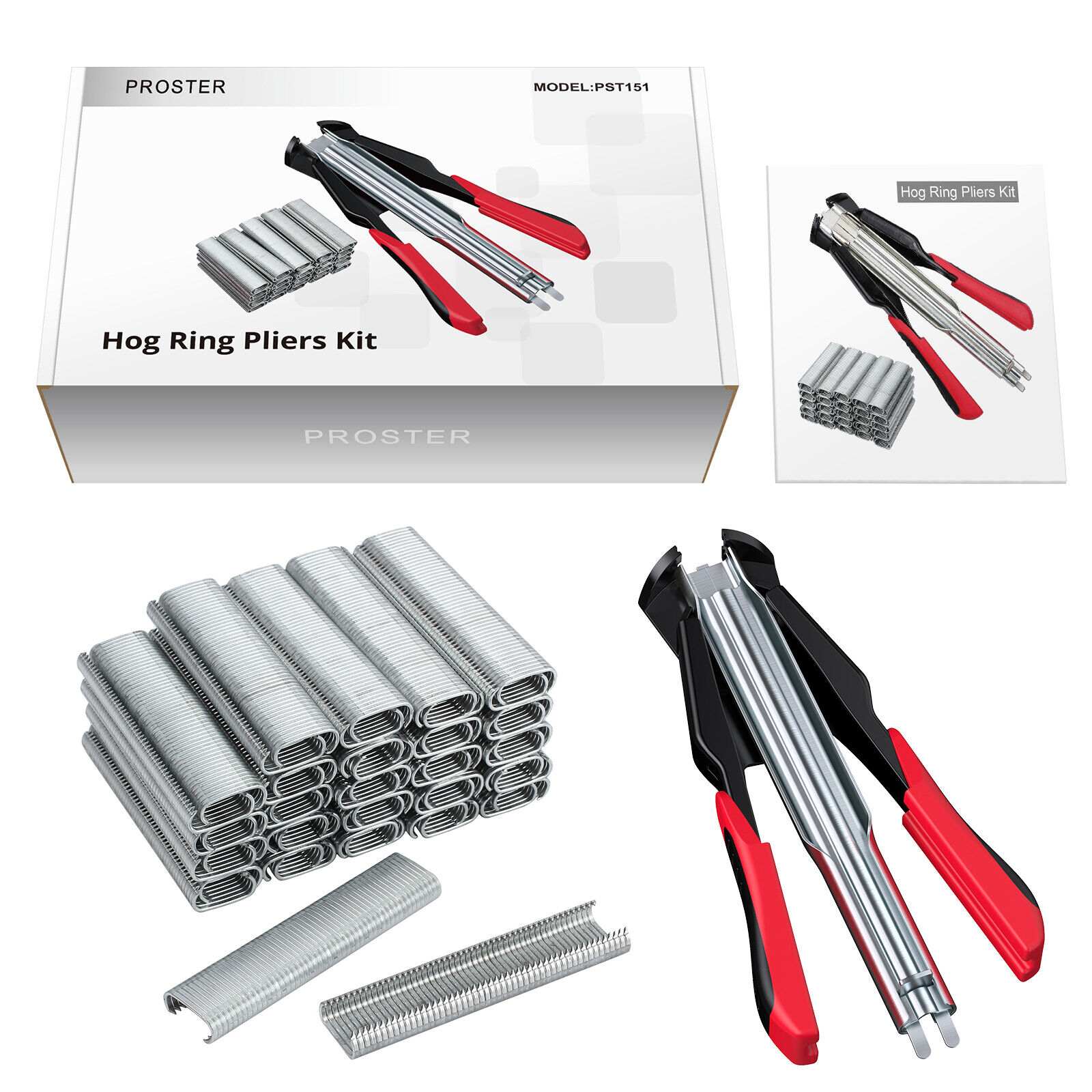 Hog Ring Gun C Clip Auto Feed Nailer Pliers+2500pcs Galvanised Steel Hogring Set image 7