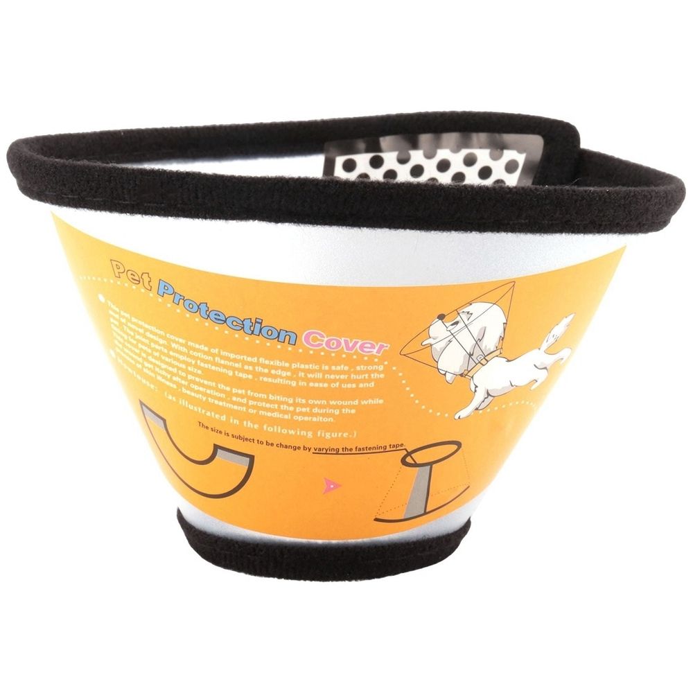 3X Elizabethan Dog Cat Pet Wound Healing Cone E- Collar White with Black image 4