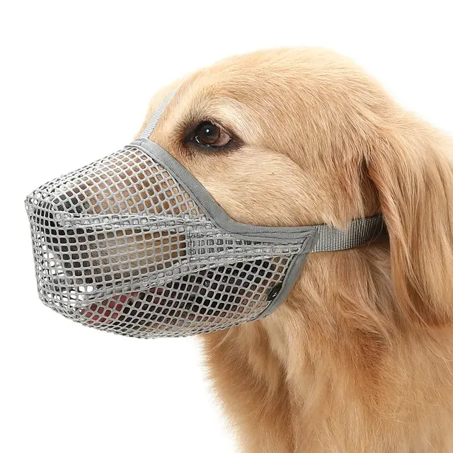 Soft Mesh Dog Muzzle for Small Medium Large Dogs – Breathable Adjustable Anti-Bite…, S