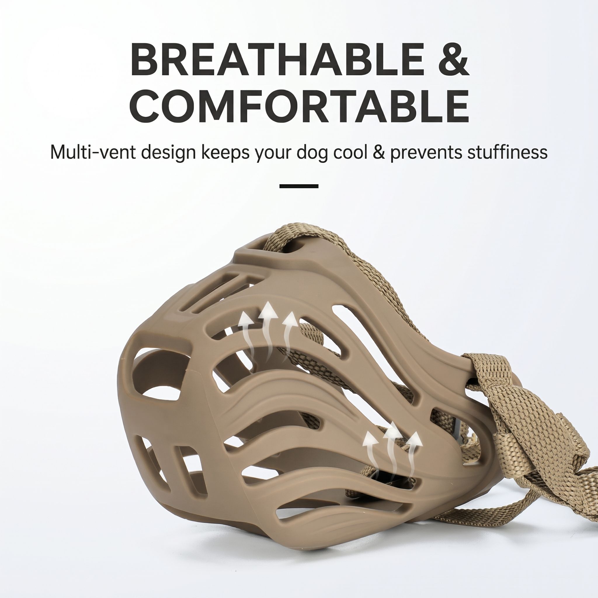 Soft Silicone Dog Muzzle with Adjustable Nylon Straps image 6