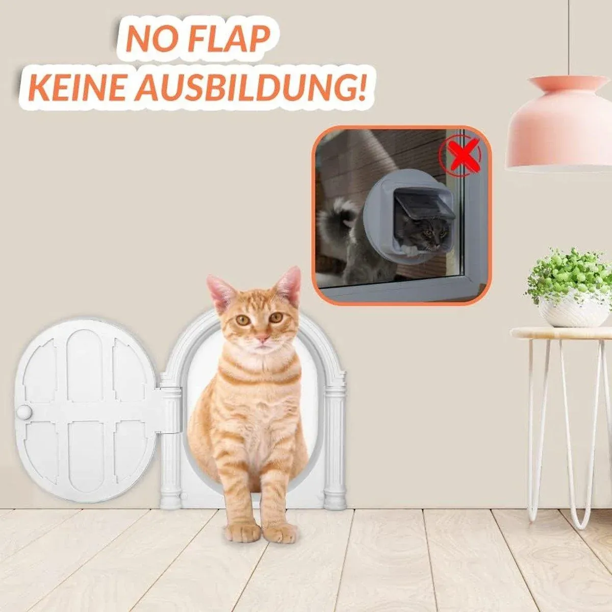 Controllable Cat Dog Door Flap for Pet House Adjustable Entry Exit Pet Door image 5
