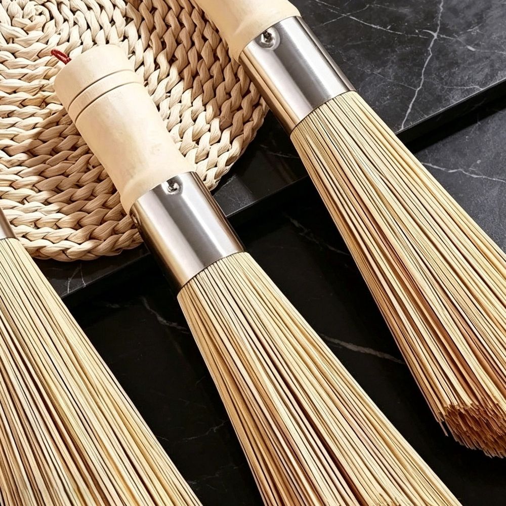 Beige Wood Traditional Angled Wok Brush, 25 × 3cm image 4