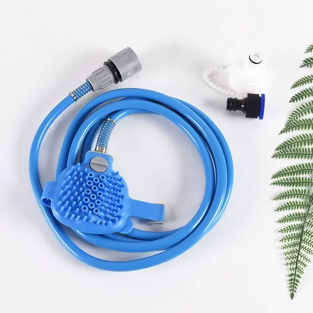 Soft Silicone Pet Bathing Massage Brush for Dogs and Cats – Hands-Free Shower…, Blue