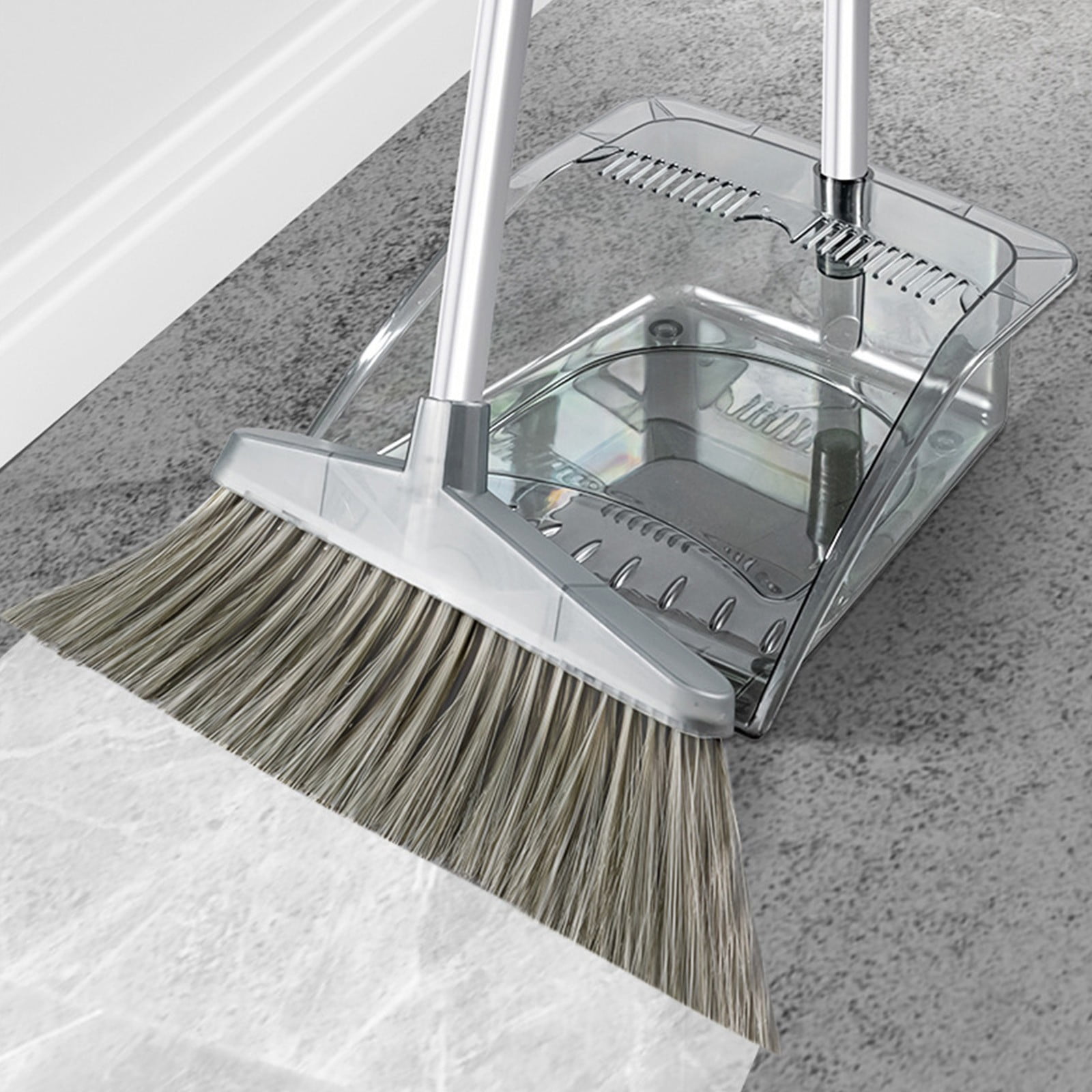 Broom and Dustpan Set with Long Adjustable Handle for…, Gray, 12.2 × 11.42 × 3.74in image 6