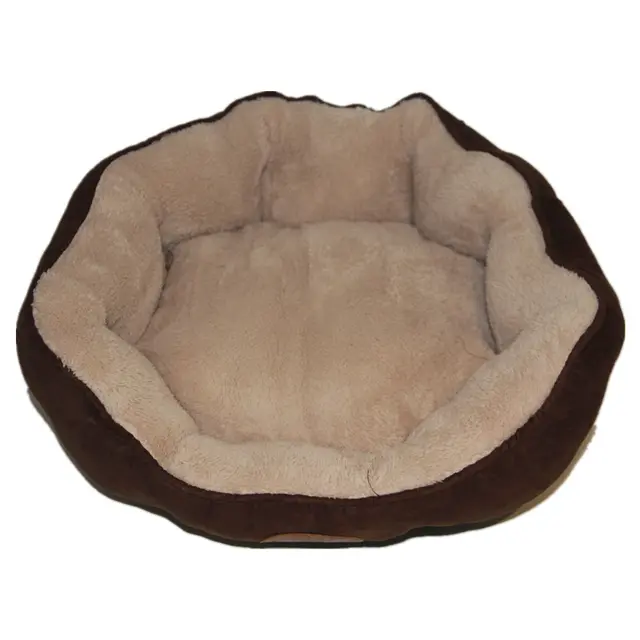 YES4PETS Washable Brown Fleece Dog Cat Bed-Medium
