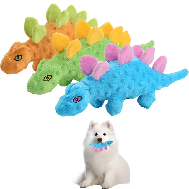 Squeaky Dog Toys for Puppy -No Stuffing Durable Plush Dog Toy with Crinkle Paper