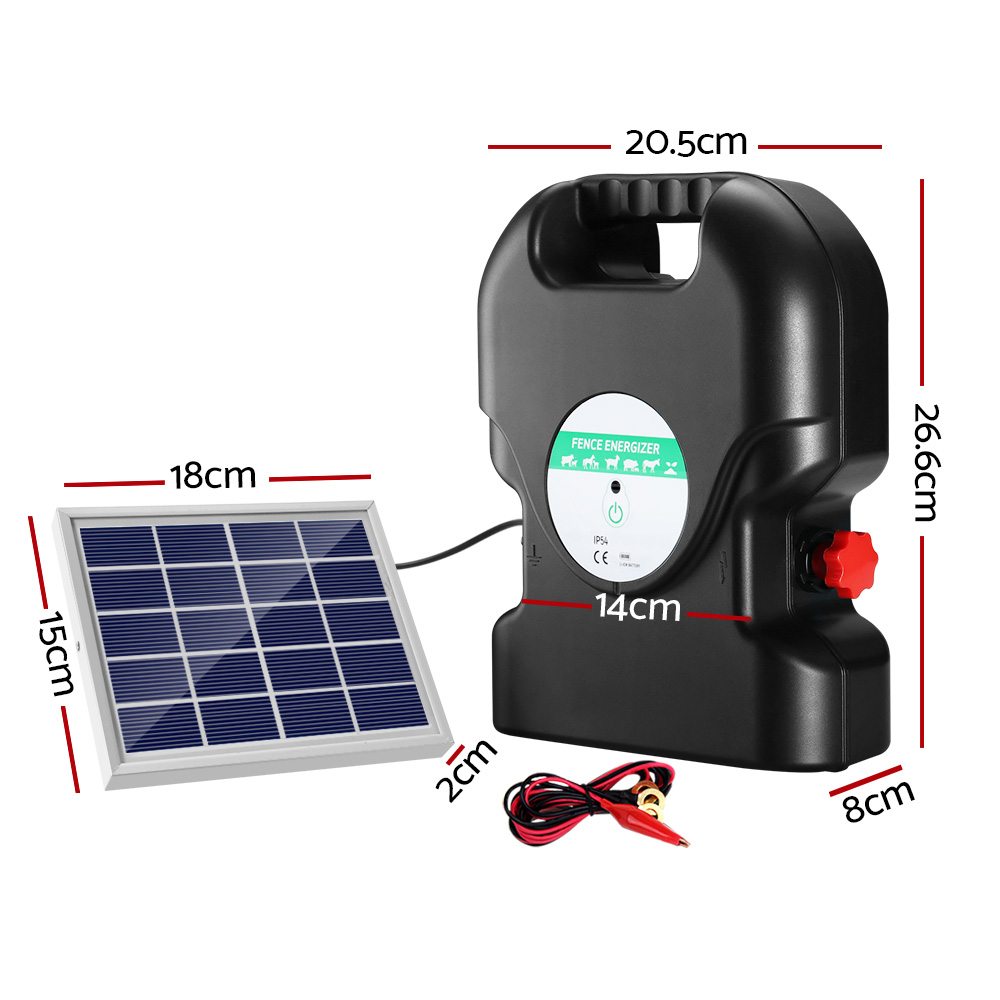Giantz Fence Energiser 20KM Solar Powered 1.2J Electric image 2