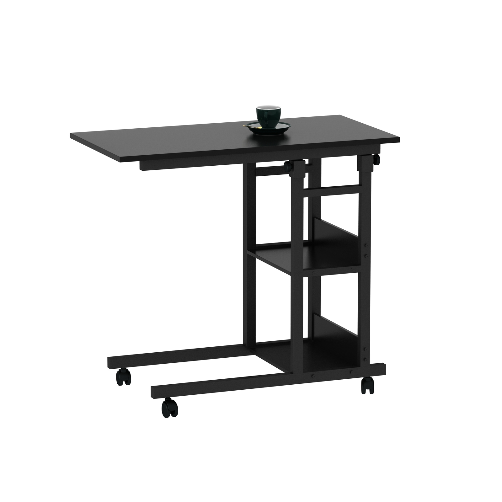 YES4HOMES Side Table with Storage Shelves image 5