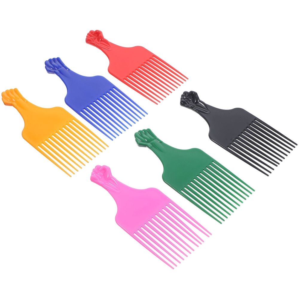 6Pcs Durable Plastic Combs Hair Lift Combs Beard Pick Combs for Women Men