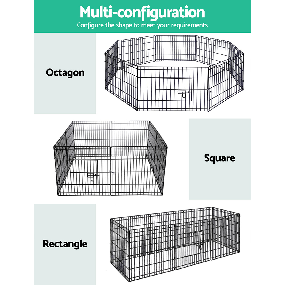 i.Pet 2x24" 8 Panel Dog Playpen Pet Fence Exercise Cage Enclosure Play Pen image 4