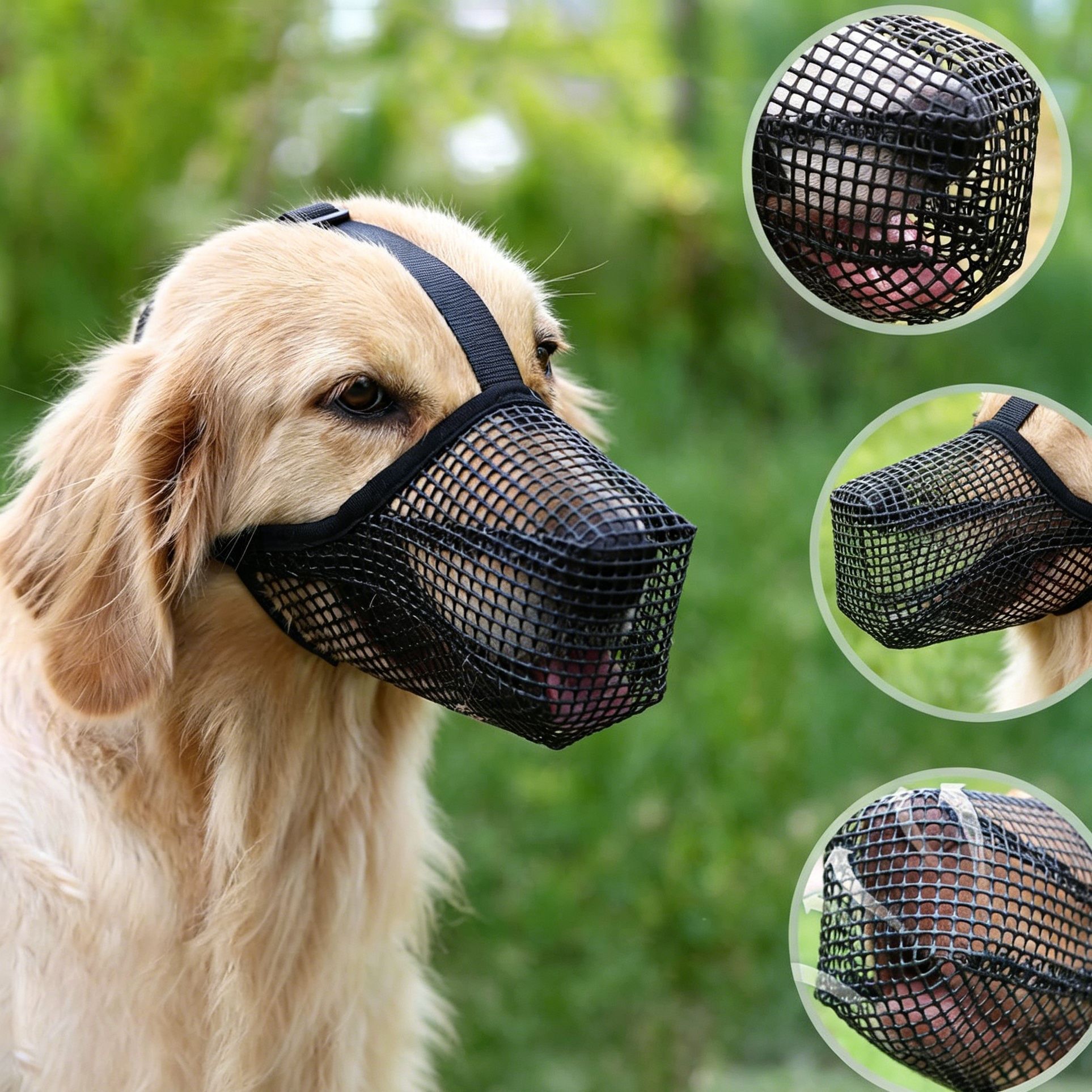 Grey Mesh Dog Muzzle L 2pcs, Drinkable image 4