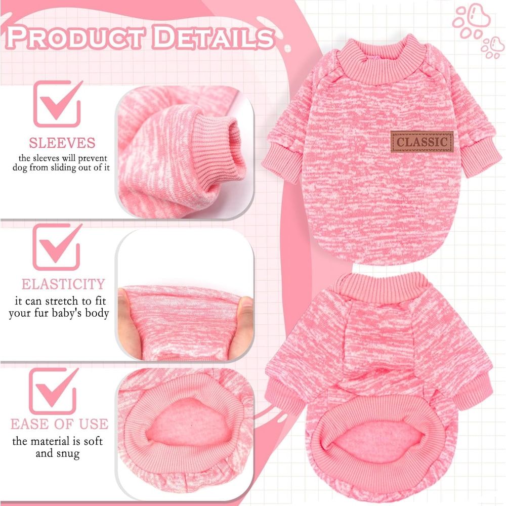 Dog Sweaters for Small Dogs Fall Winter Dog Clothes Female Fleece Puppy Sweaters…, S image 3