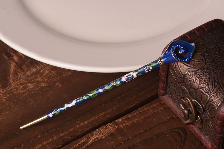 blue Vintage Hair Stick With Calla Chinese Traditional Style Fashion Hair Chopsticks… image 5