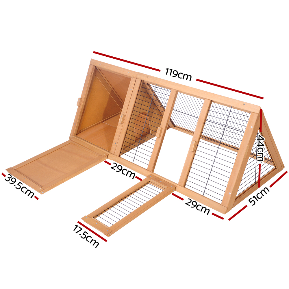 i.Pet Rabbit Hutch Chicken Coop 119cm x 51cm x 44cm Chicken Coop Large Run Wooden Cage… image 2