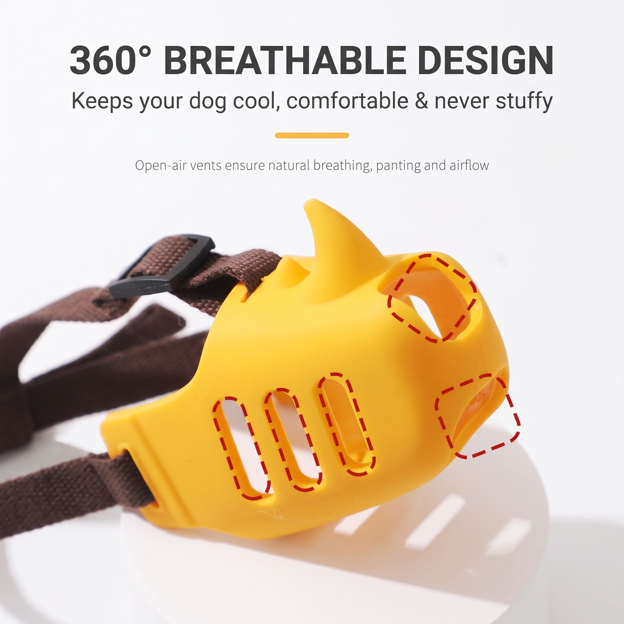Soft Silicone Rhino Design Dog Muzzle with Adjustable Straps image 6