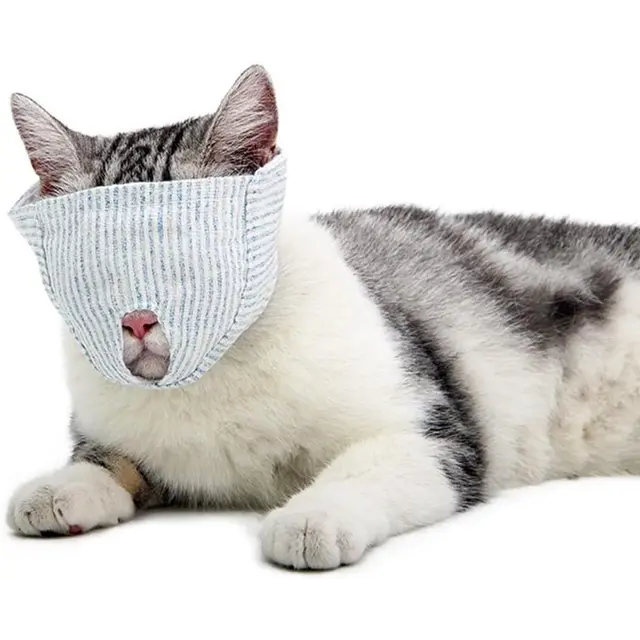 Cat Anti Bite Mask Breathable Mesh Adjustable Grooming Mask for Nail Trimming and…, S