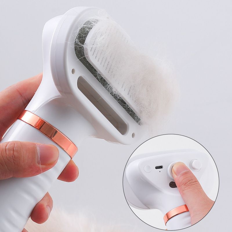 Pet Comb Three Temperature Settings Plug Dog Steamy Brush with Detachable Comb…, White image 4