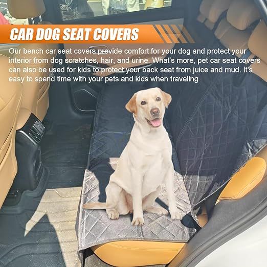 600D Dog Bench Car Seat Cover, Black image 3