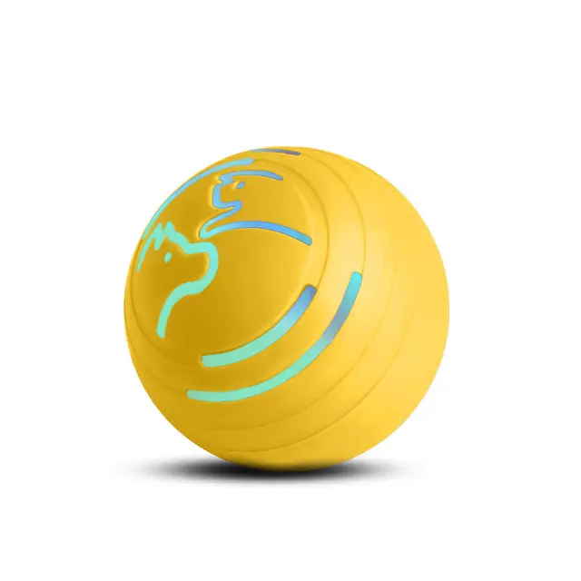 2PCS Yellow Rechargeable Automatic Jumping Pet Toy Ball - Interactive Smart Play Ball…